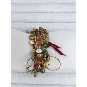Jewelry Fantastic MOON C PARIS Eclectic Charm Beaded Bracelet, 4 Strands, Bronze